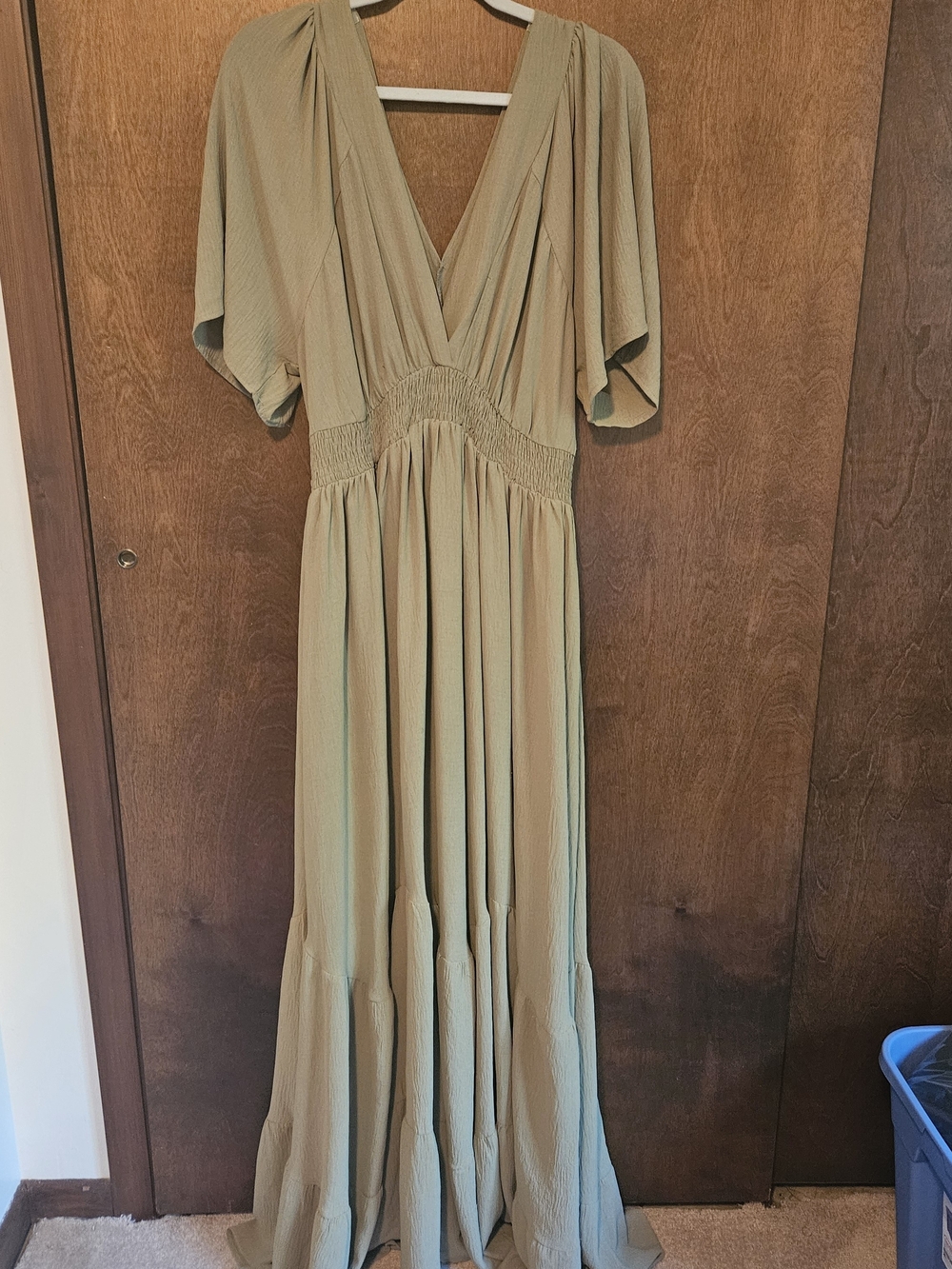 Baltic Born Olive Maxi Dress with V-Neck